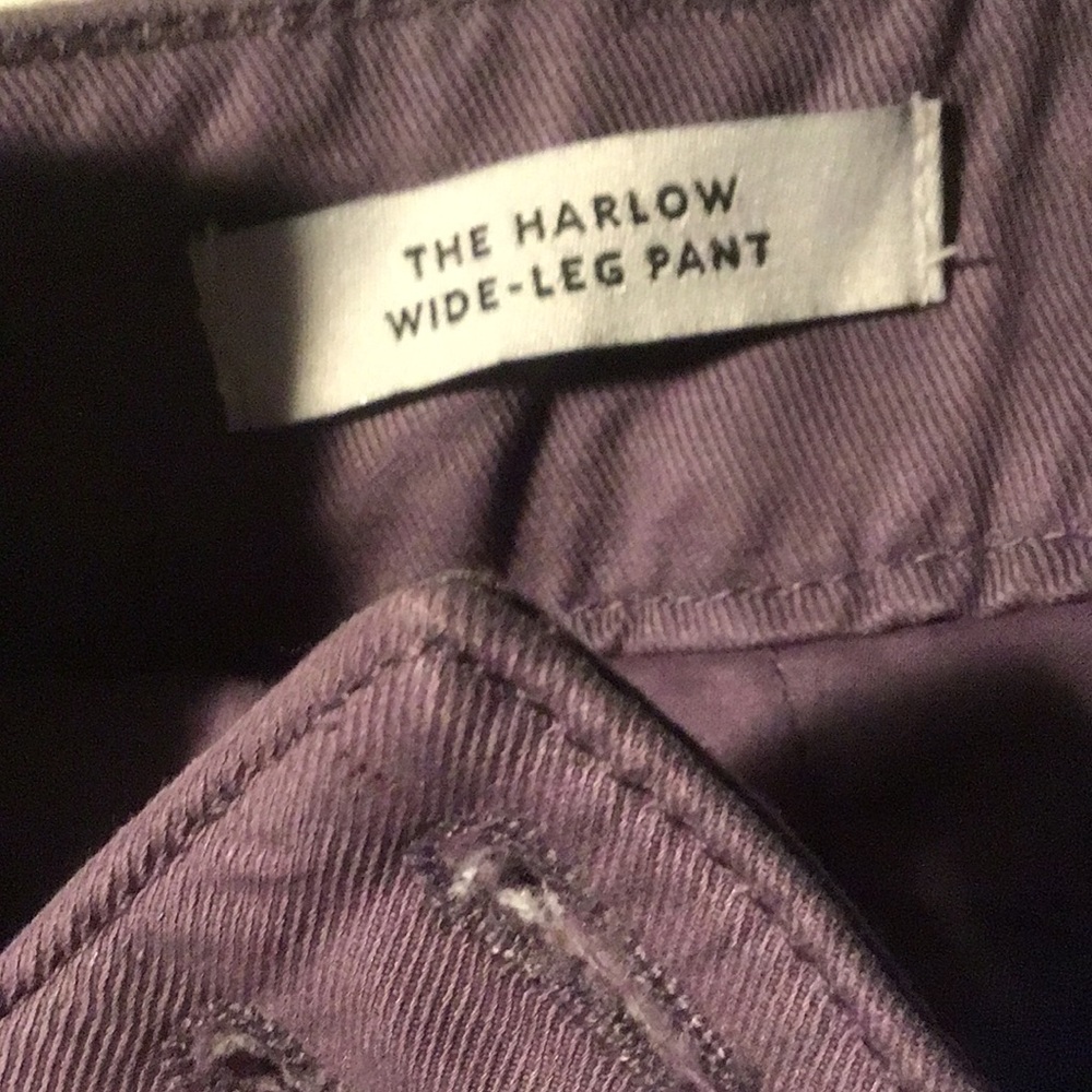 Madewell Harlow Front Pleated Wide Leg Pants, Smokey Grape, Size 00 - Picture 7 of 10